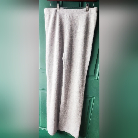 Aqua 100% Cashmere Lounge Super Soft Wide Leg Pants Large - Picture 3 of 6